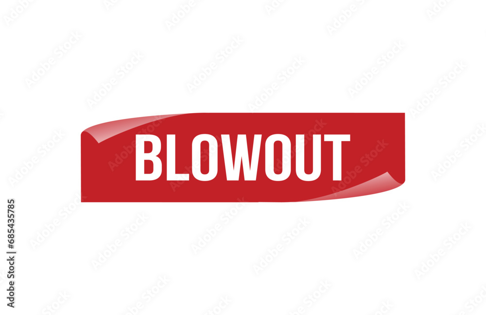 Blowout red ribbon label banner. Open available now sign or Blowout tag.