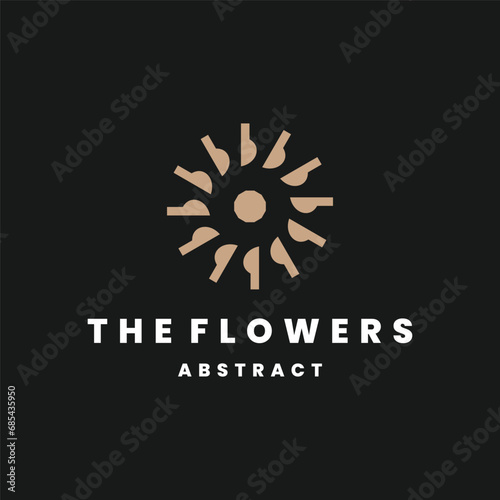 flowers business logo design vector template.