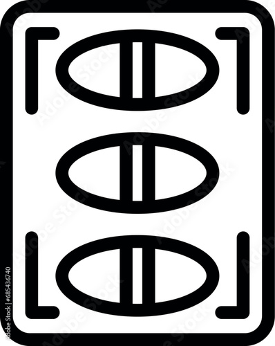 Pill drugs pack icon outline vector. Aspiring blister. Medical health care