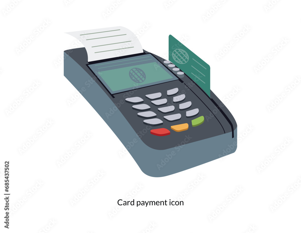 Credit card machine flat icon. Credit card machine flat icon.