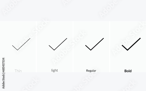 check box icon .Thin, Light Regular And Bold style design isolated on white background.