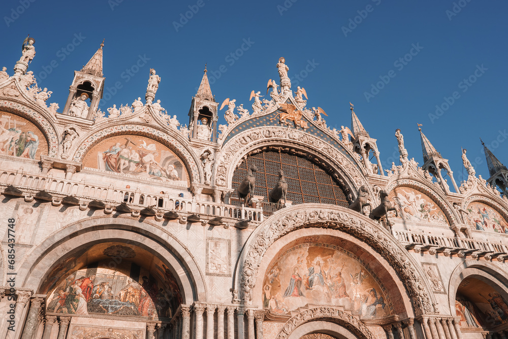 Explore the stunning architecture of Venice, Italy with this captivating image of an ornate building. The intricate design and elegance of the city are on full display.