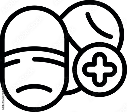 Aid case drug icon outline vector. Clinic help remedy. Healthy care