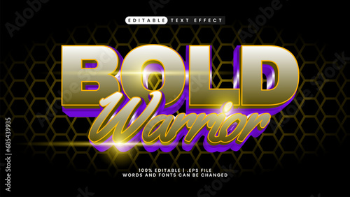 editable text effect bold warrior