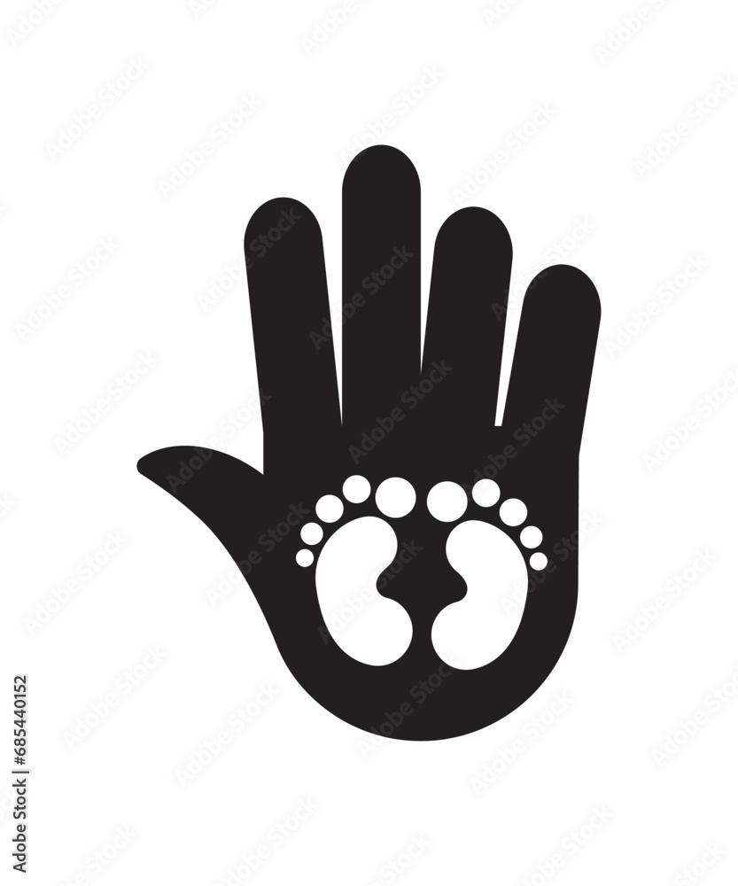 hand with footprint icon, vector best flat icon. hand with footprint icon, vector best flat icon.