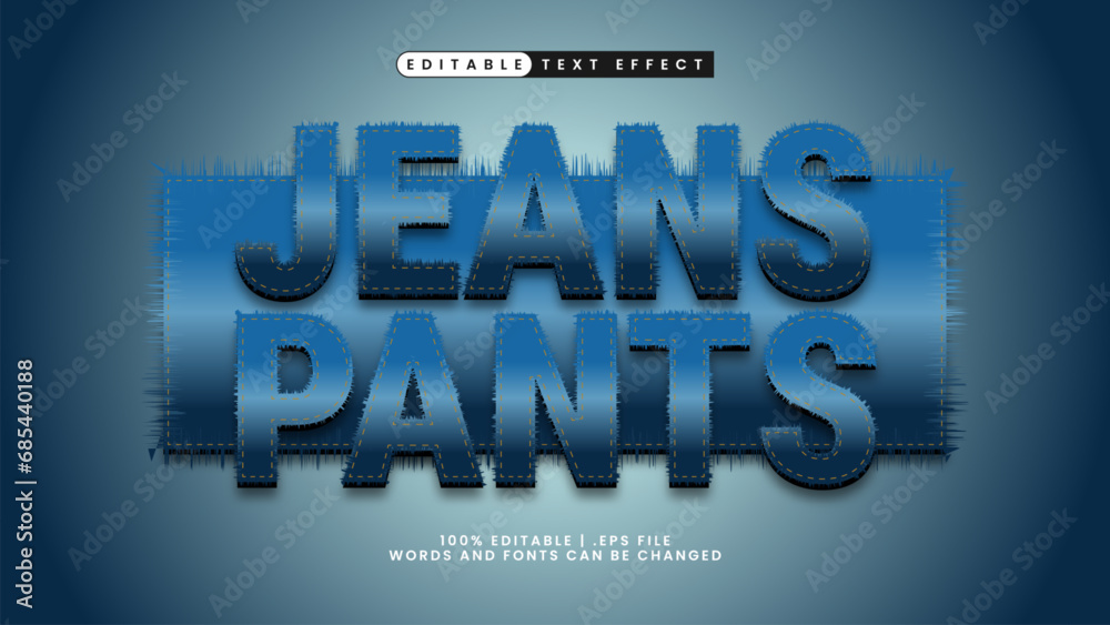 jeans texture editable text effect