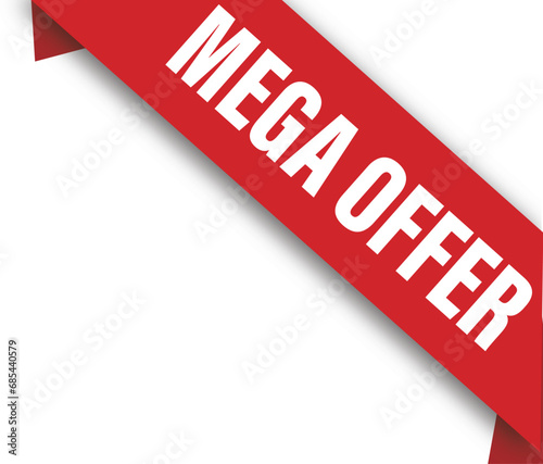 mega offer corner sales banner vector illustration