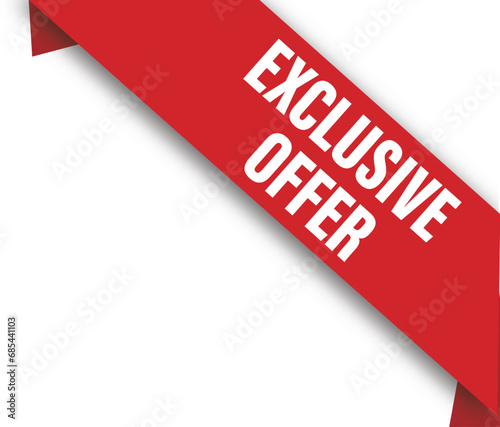 Red Corner exclusive offer sales banner vector illustration photo