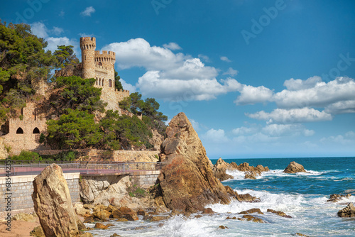 Lloret de Mar Castell Plaja an Strand Sa Caleta in der Costa Brava von Katalonien Spanien photo