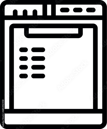 Dish washer machine icon outline vector. Cleansing soapy pod. Dishware laundry appliance