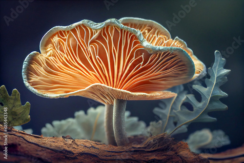Orange mushroom with natural background