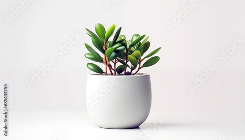 plant in a vase pot on white background