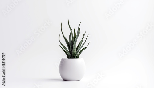 plant in a vase pot on white background