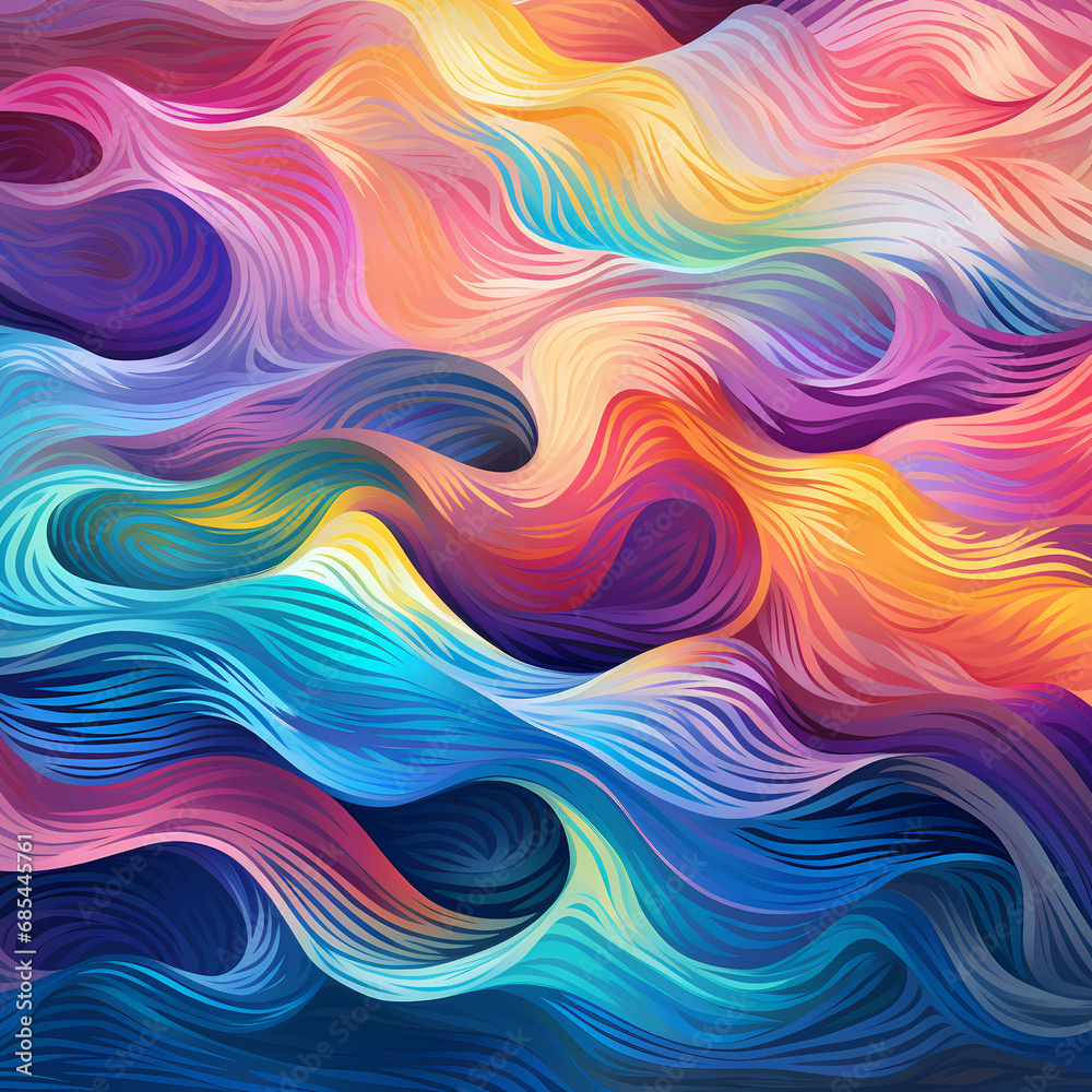 a pattern depicting a symphony of chromatic waves