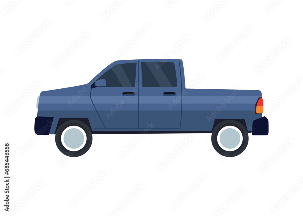 blue pickup truck transport - obrazy, fototapety, plakaty 