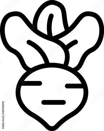 Crisp radish icon outline vector. Nourishing homegrown plant. Healthy detox product