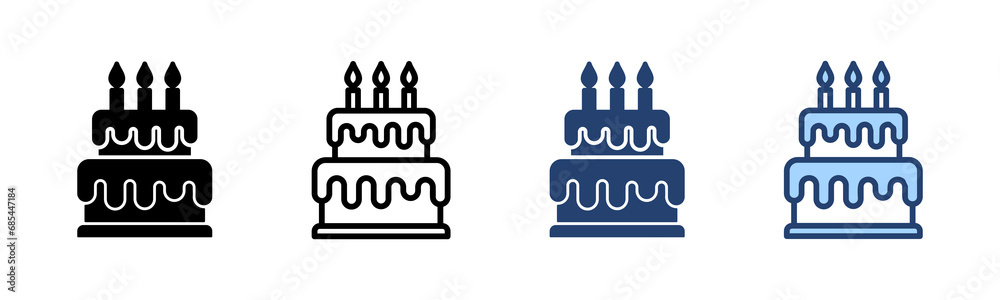 Cake icon vector. Cake sign and symbol. Birthday cake icon Cake icon vector. Cake sign and symbol. Birthday cake icon