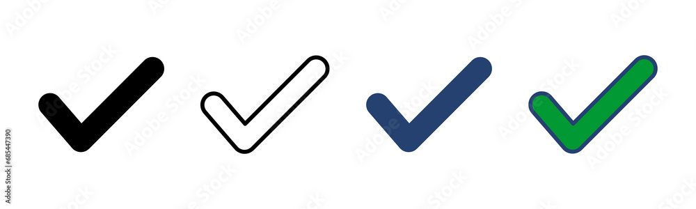 Check mark icon vector. Tick mark sign and symbol Check mark icon vector. Tick mark sign and symbol