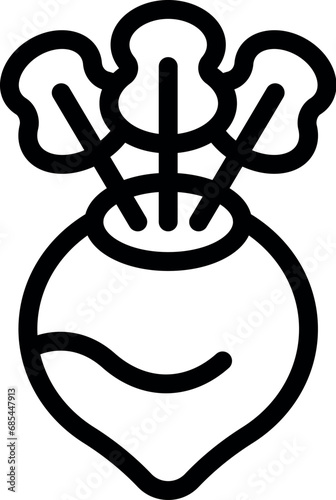 Turnip icon outline vector. Root vegetable beet. Farm antioxidant vegetable