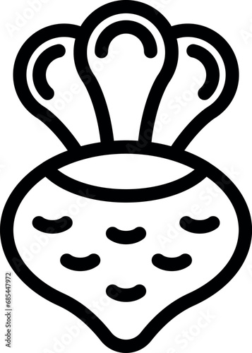Turnip vegetable icon outline vector. Fresh kohlrabi diet. Agricultural garden veggie