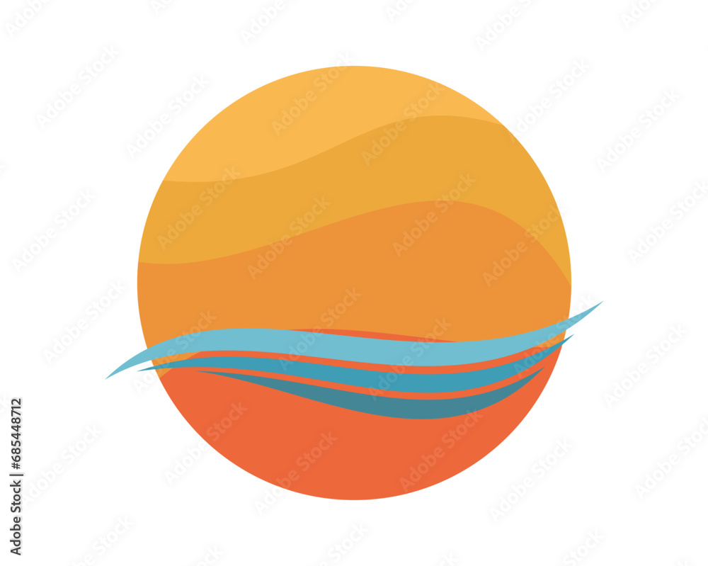 abstract sun and sea logo design abstract sun and sea logo design