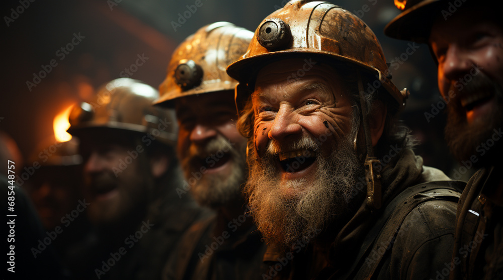 Happy miners who are happy to finish mining.
Generative AI