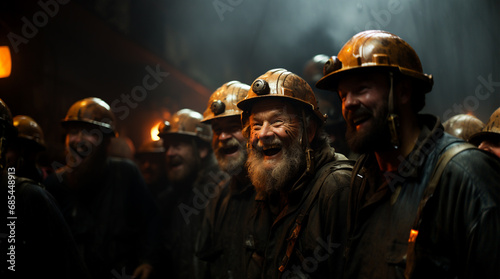 Happy miners who are happy to finish mining. Generative AI