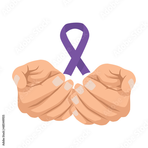 epilepsy day support purple ribbon