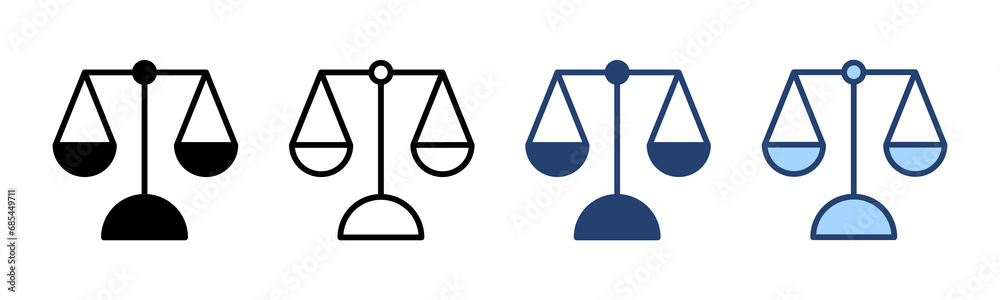 Scales icon vector. Law scale icon. Justice sign and symbol Scales icon vector. Law scale icon. Justice sign and symbol
