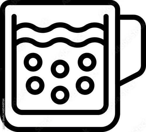 Bubble tea container icon outline vector. Tapioca pearls tea. Milky tea smoothie