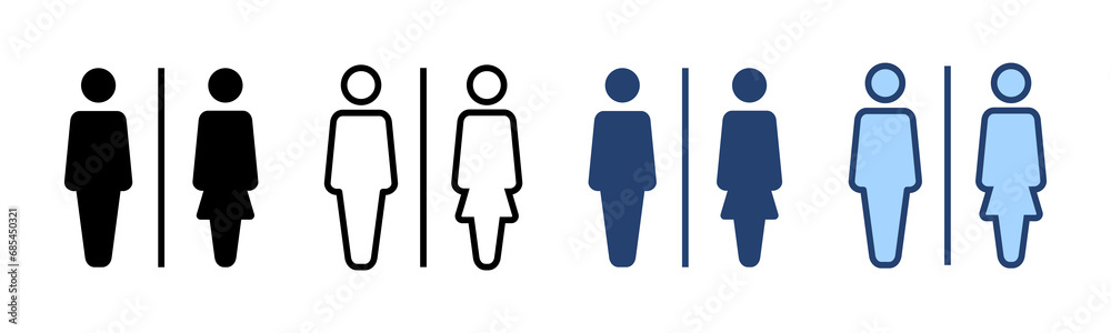 Toilet icon vector. Girls and boys restrooms sign and symbol. bathroom sign. wc, lavatory Toilet icon vector. Girls and boys restrooms sign and symbol. bathroom sign. wc, lavatory