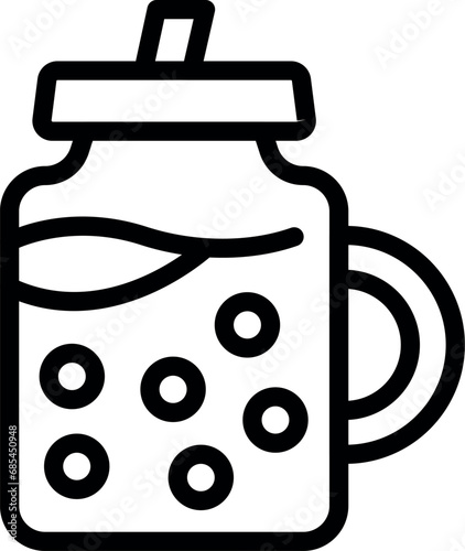 Bubble tea bottle icon outline vector. Coffee milky smoothie. Boba Asian tea