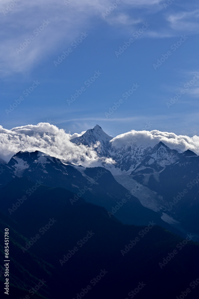 snow covered mountains