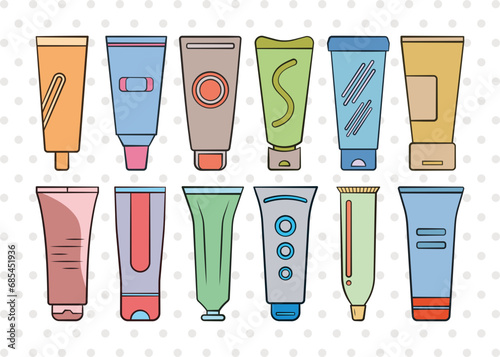 Cream Tube SVG, Cream Tube Clipart, Tube Icon Svg, Cream Bottle Svg, Lotion Bottle Svg, Squeeze Tube Svg, Toothpaste Tube Svg, Tube Bundle