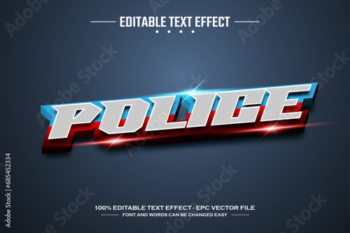 Police 3D editable text effect template