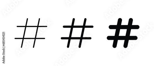 Hastag icon set vector for web and mobile apps