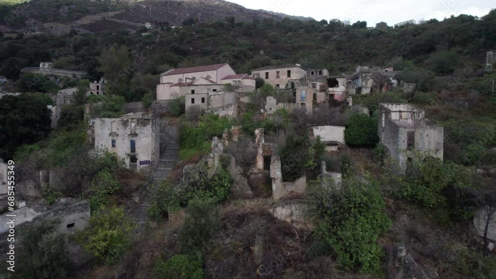 Traversing Silence: Soaring over the Ruins of the Ghost Town of Gairo Vecchio in Sardinia. Traversing Silence: Soaring over the Ruins of the Ghost Town of Gairo Vecchio in Sardinia.