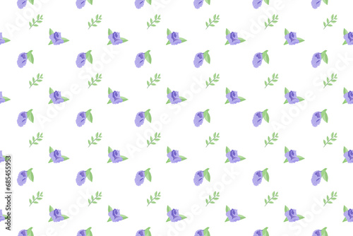 Butterfly pea flower as seamless pattern background