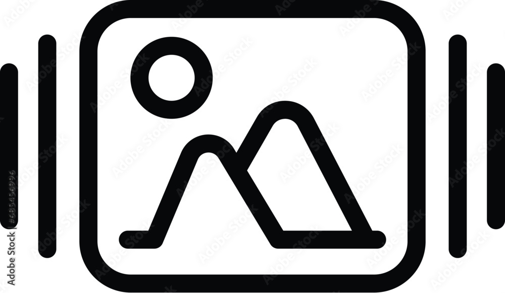 Camera photos gallery icon outline vector. Professional photographic device. Shooting capturing apparatus Camera photos gallery icon outline vector. Professional photographic device. Shooting capturing apparatus