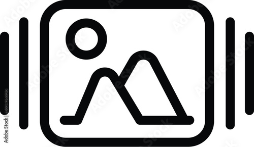 Camera photos gallery icon outline vector. Professional photographic device. Shooting capturing apparatus