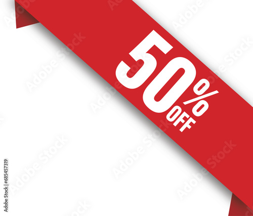 50% off side banner vector illustration png and eps