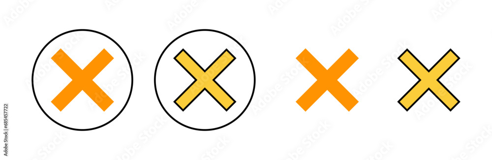 Close icon set for web and mobile app. Delete sign and symbol. cross sign Close icon set for web and mobile app. Delete sign and symbol. cross sign