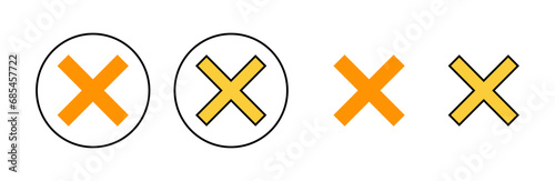 Close icon set for web and mobile app. Delete sign and symbol. cross sign