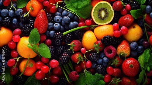 various colorful fruits and vegetables background wallpaper ai generated image