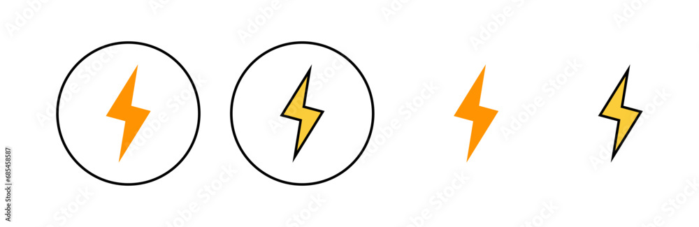 Lightning icon set for web and mobile app. electric sign and symbol. power icon. energy sign Lightning icon set for web and mobile app. electric sign and symbol. power icon. energy sign
