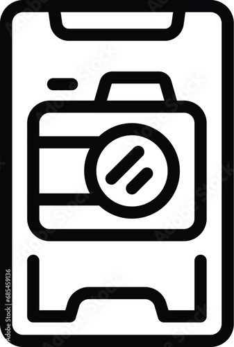 Mobile photo camera icon outline vector. Shooting smartphone option. Capturing camera phone.