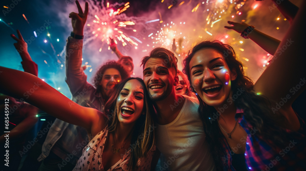 Friend celebrate new year's eve