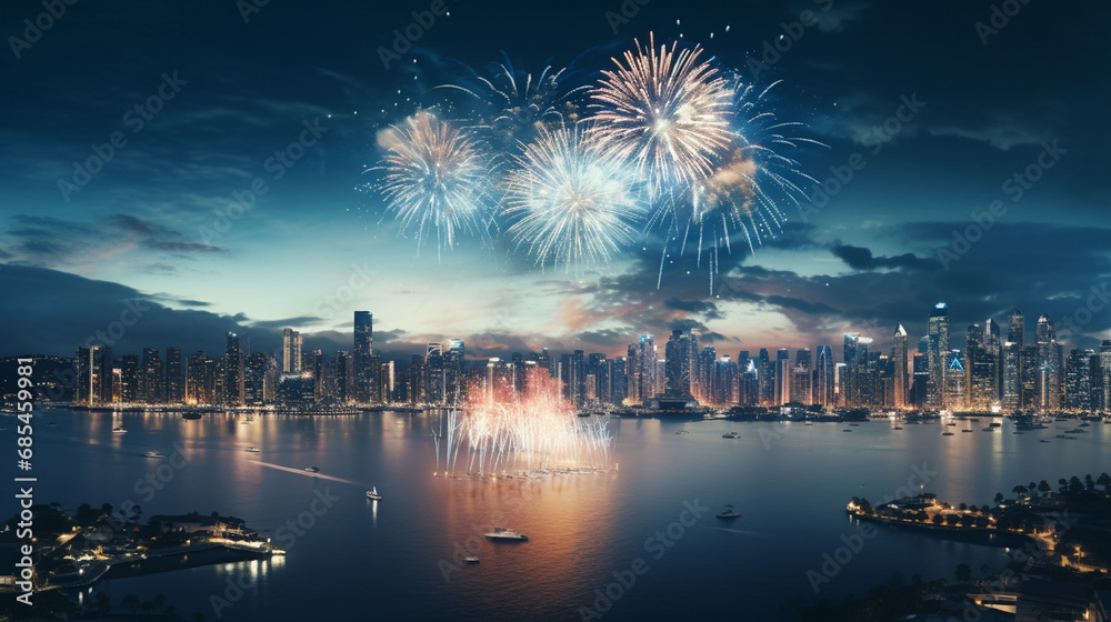 New Year's celebration fireworks 