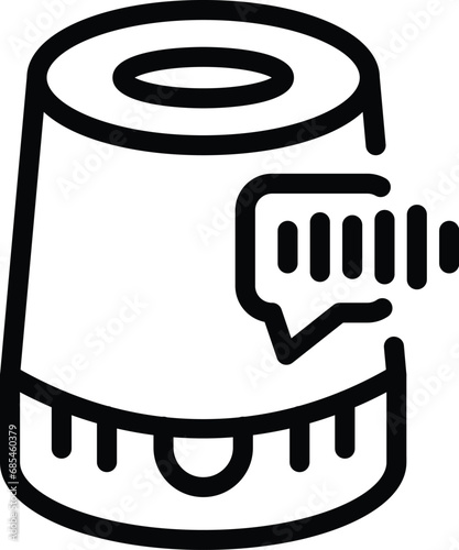 Virtual assistant loudspeaker icon outline vector. Smart voice command speaker. Vocal futuristic helper
