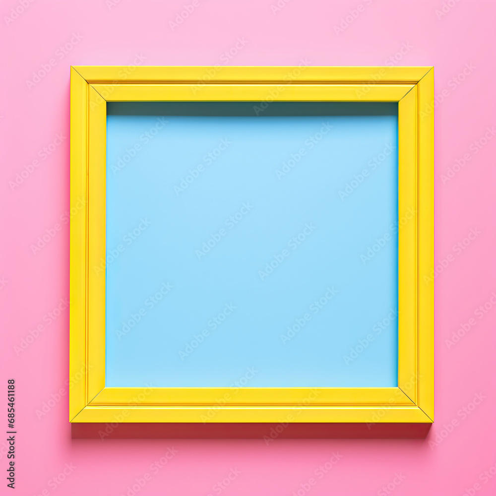 cute picture frame in pastel colors pink yellow blue template mockup cute picture frame in pastel colors pink yellow blue template mockup
